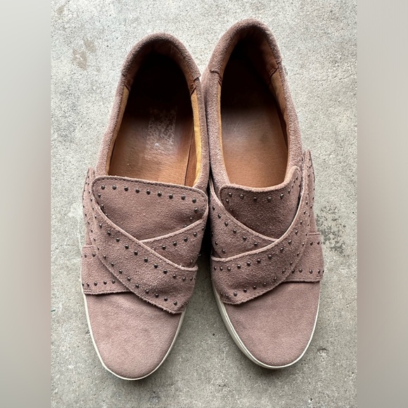 FRYE Womens Nina Suede Studded Slip-on sneaker Dusty Rose womens 10 - Picture 1 of 10